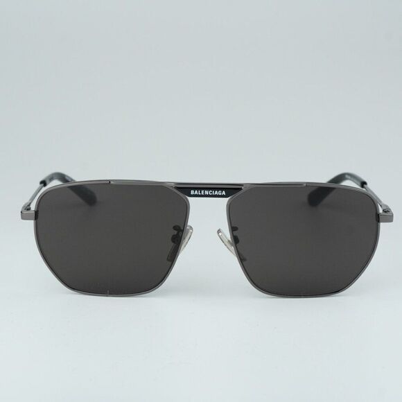 NEW Balenciaga BB0298SA 001 Black Grey Pilot Unisex Sunglasses BB 0298SA - Picture 7 of 14